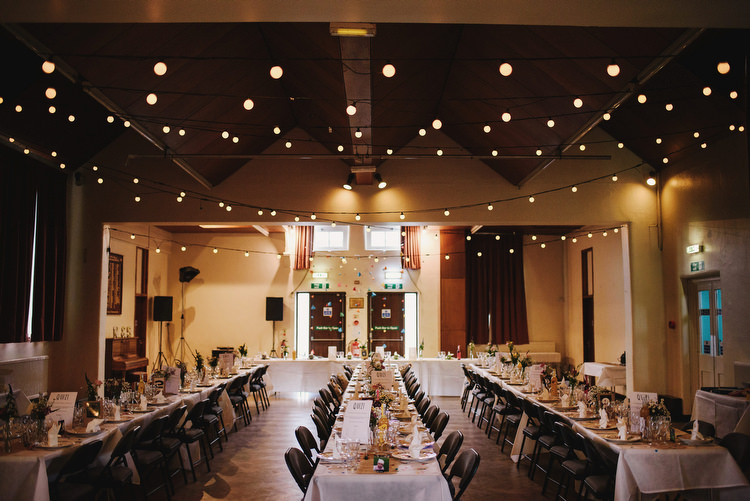 Festoon Lights DIY Decor Creative Crafty Village Hall Wedding http://andygaines.com/