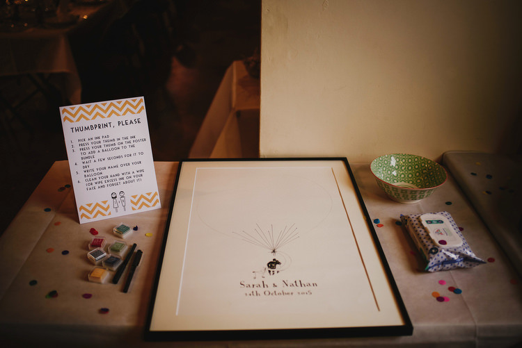 Finger Thumb Print Guest Book Art Creative Crafty Village Hall Wedding http://andygaines.com/