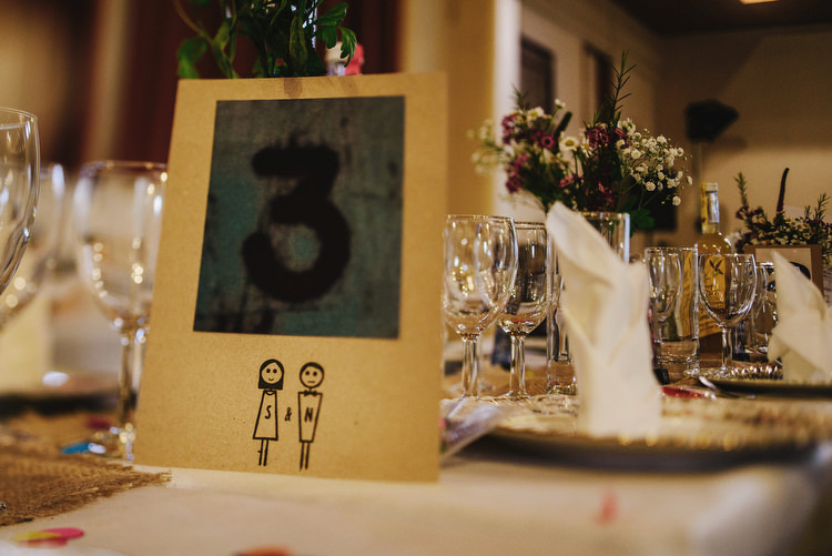 Table Numbers Creative Crafty Village Hall Wedding http://andygaines.com/
