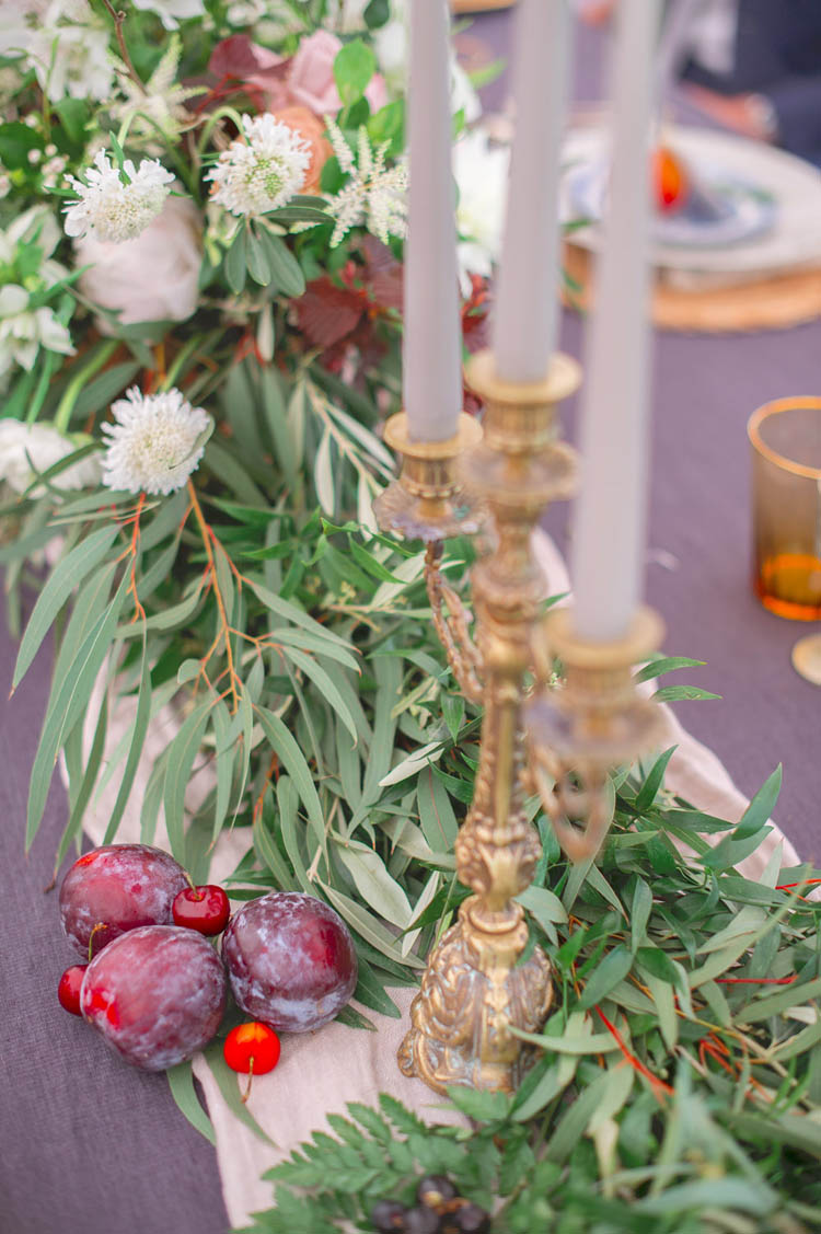 Foliage Greenery Swag Table Decor Centrepiece Candle Stick Beautiful Classic Luxe Wedding Ideas https://divinedayphotography.com/