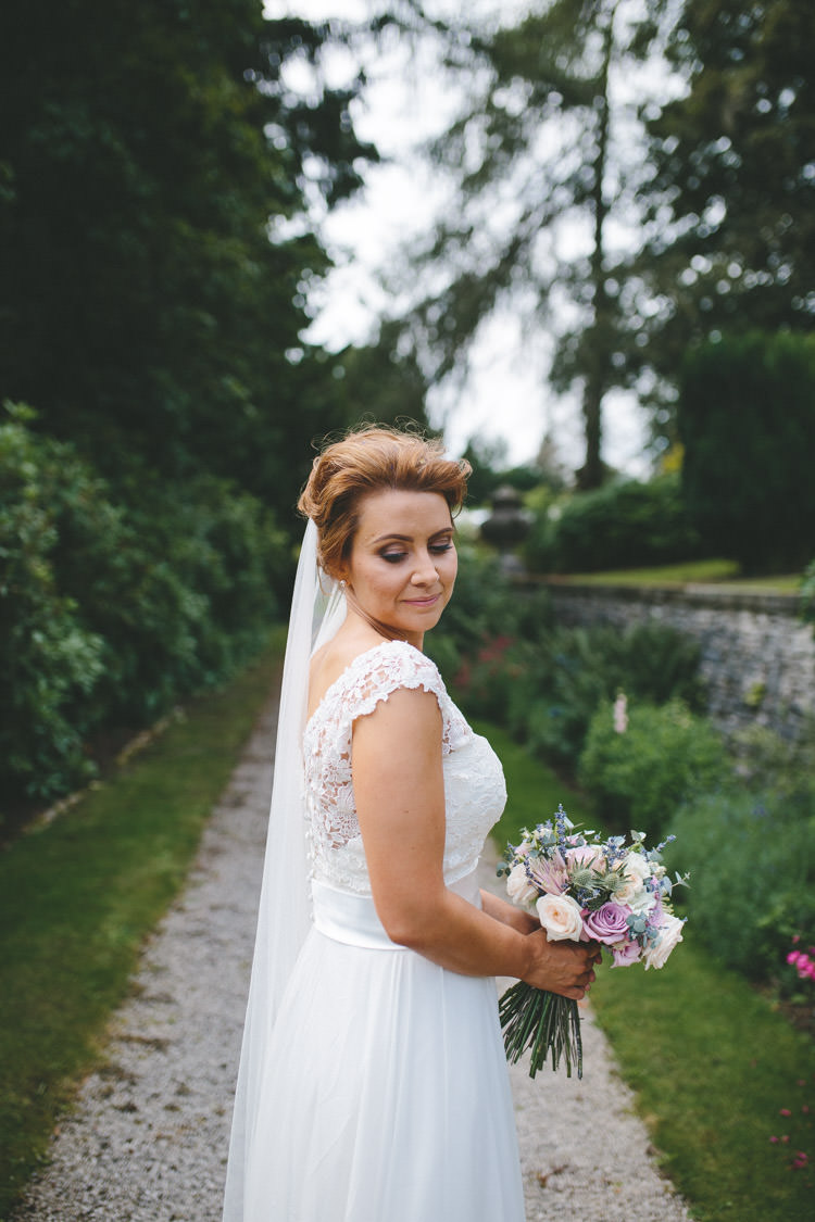 Caroline Castigliano Charm School Lace Dress Gown Bride Bridal Veil Classic Pink English Country Garden Wedding http://www.elliegracephotography.co.uk/