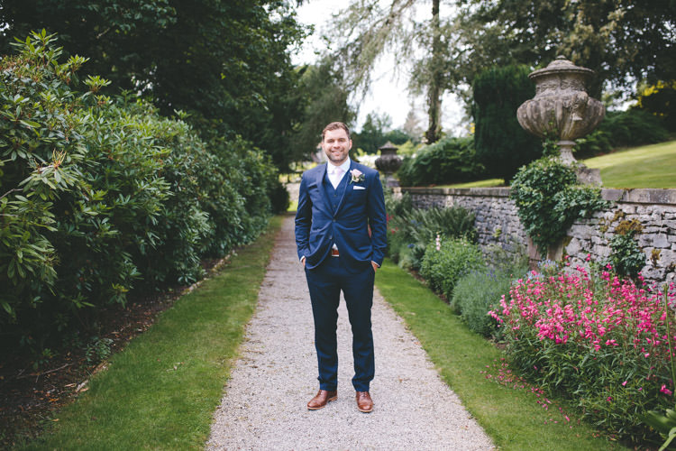 Navy Suit Groom Classic Pink English Country Garden Wedding http://www.elliegracephotography.co.uk/