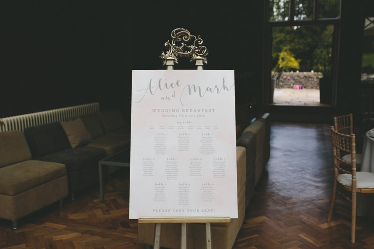 Grey Calligraphy Seating Plan Chart Table Classic Pink English Country Garden Wedding http://www.elliegracephotography.co.uk/