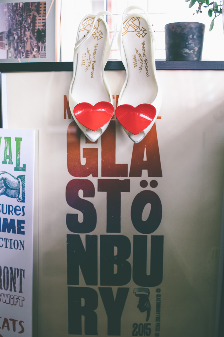 Heart Shoes Bride Bridal Home Made Glastonbury Festival Wedding http://www.emmaboileau.co.uk/