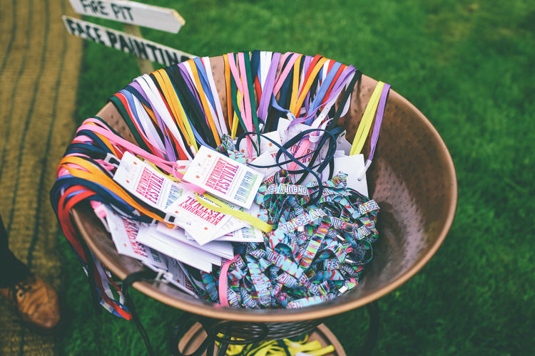 Lanyards Wrist Bands Wedfest Home Made Glastonbury Festival Wedding http://www.emmaboileau.co.uk/
