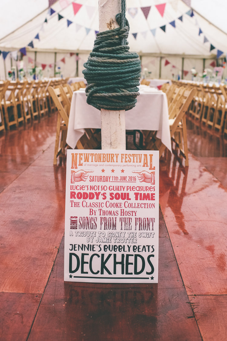 Bold Graphic Sign Home Made Glastonbury Festival Wedding http://www.emmaboileau.co.uk/
