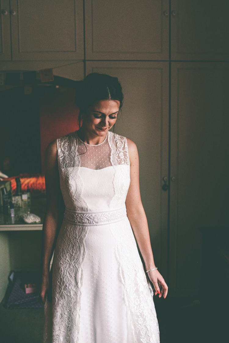 Rembo Styling Dress Gown Bride Bridal Polka Dot Tulle Lace Home Made Glastonbury Festival Wedding http://www.emmaboileau.co.uk/