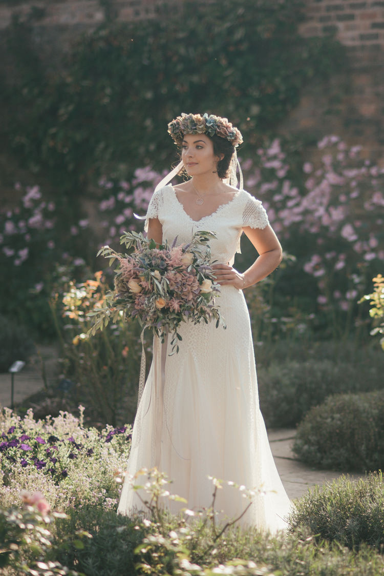 Long Dress Gown Cap Sleeves Bride Bridal Fine Art Boho Luxe Garden Wedding Ideas http://www.lucygphotography.co.uk/