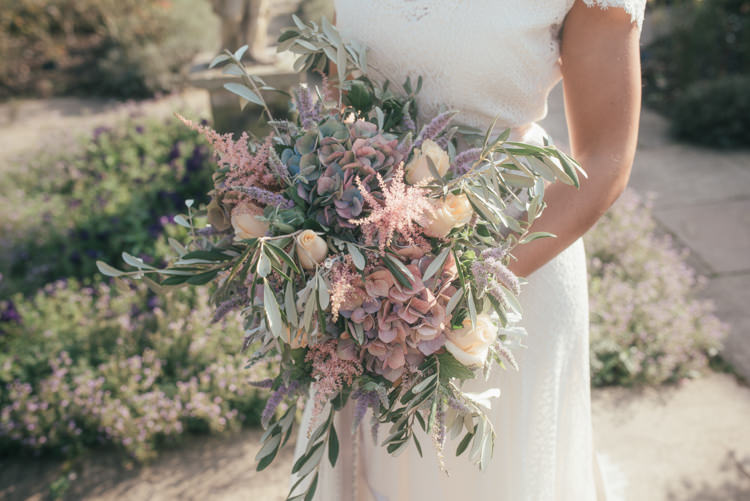 Hydrangea Bouquet Lilac Foliage Flowers Bride Bridal Ribbons Fine Art Boho Luxe Garden Wedding Ideas http://www.lucygphotography.co.uk/