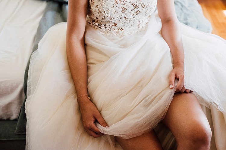 Bride Lace Halter-Neck Top Tulle Skirt Outdoor Floral Countryside Wedding Veneto http://serenagenovese.com/