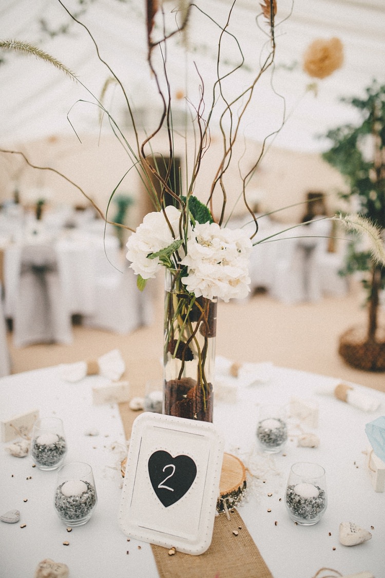 Braches Decor Centrepiece Flowers Woodland Inspired Autumn Wedding http://www.kerrydiamondphotography.com/