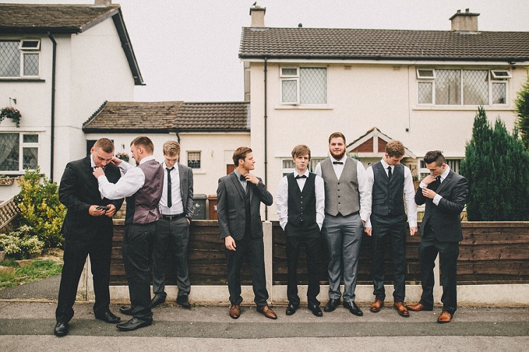 Mismatched Groomsmen Grey Waitcoats Woodland Inspired Autumn Wedding http://www.kerrydiamondphotography.com/