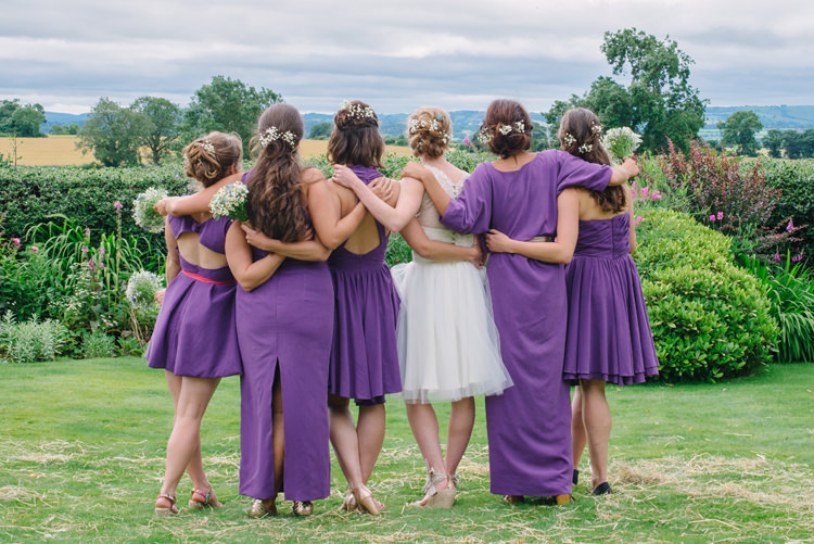 Mismatched Purple Bridesmaid Dresses Big Top Farm Party Wedding http://www.robinstudios.com/