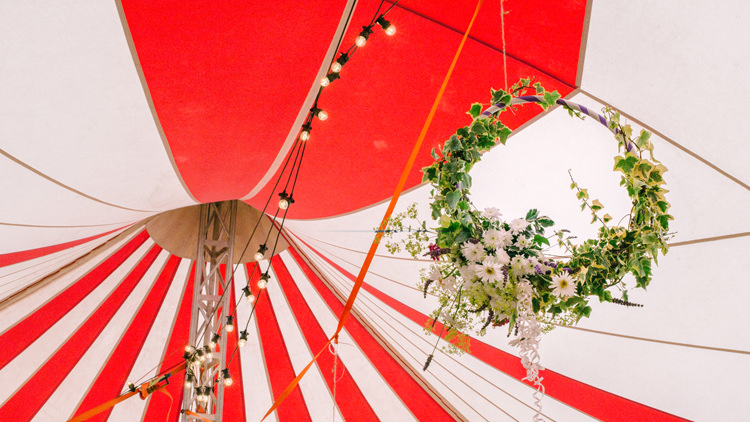 Circus Tent Festoon Lights Floral Hoop Big Top Farm Party Wedding http://www.robinstudios.com/