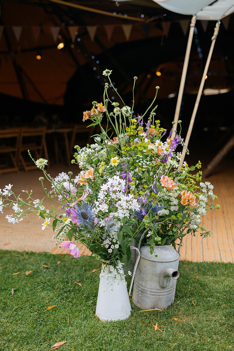 Urn Jug Flowers Large Arrangement Summer Seasonal DIY Fun & Games Tipi Wedding http://jamesandlianne.com/