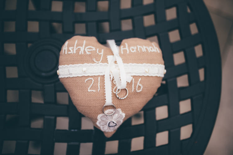 Hessian Ring Cushion Outdoorsy Rustic Sunflowers Wedding http://www.helenjanesmiddy.com/