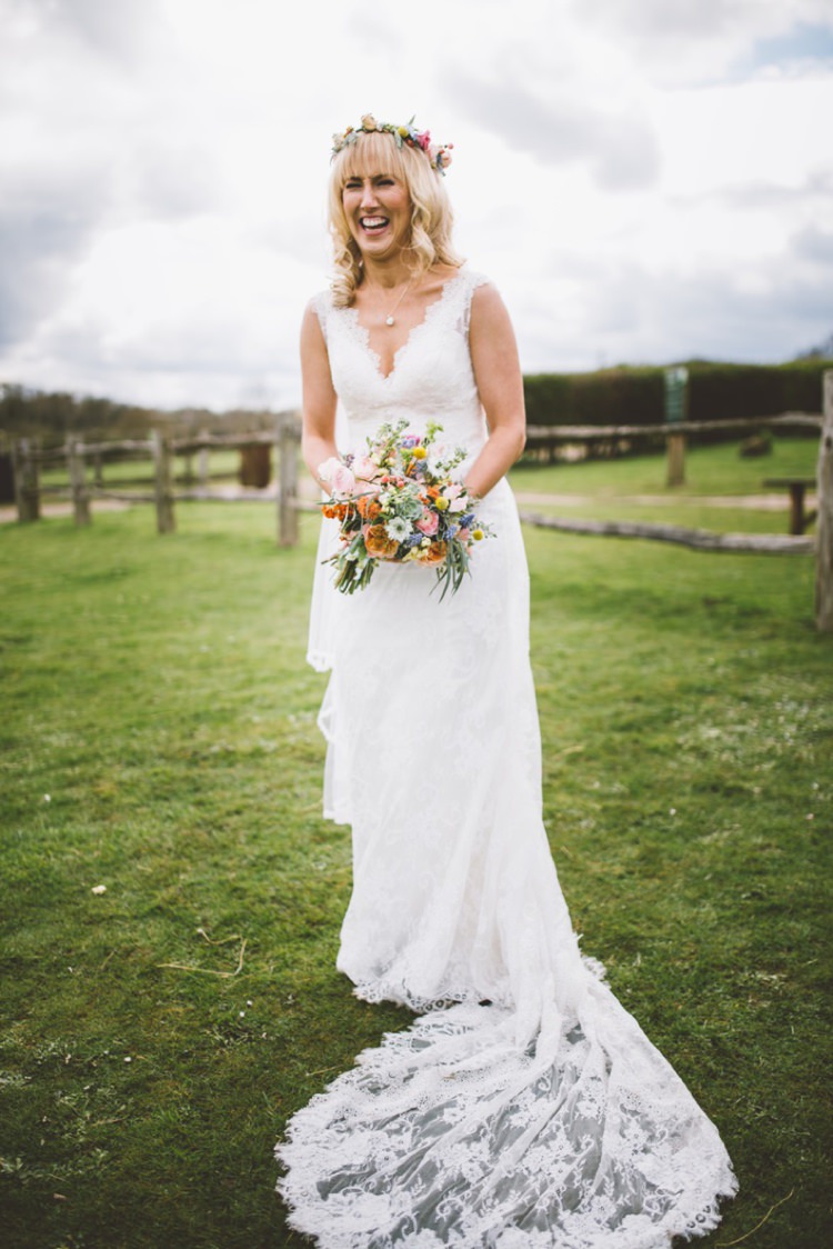 Lace Straps Dress Bride Bridal Gown Elegant Blackburn Bridal Colourful Quirky Country Museum Wedding http://www.onelovepictures.com/
