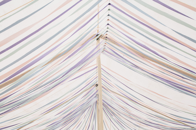 Ribbon Decor Ceiling Decor Decoration Floral Marquee Summer Wedding http://matildadelvesweddingphotography.com/