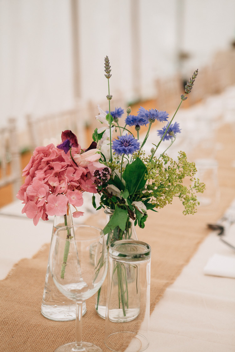 Vase Flowers Pink Blue Floral Marquee Summer Wedding http://matildadelvesweddingphotography.com/
