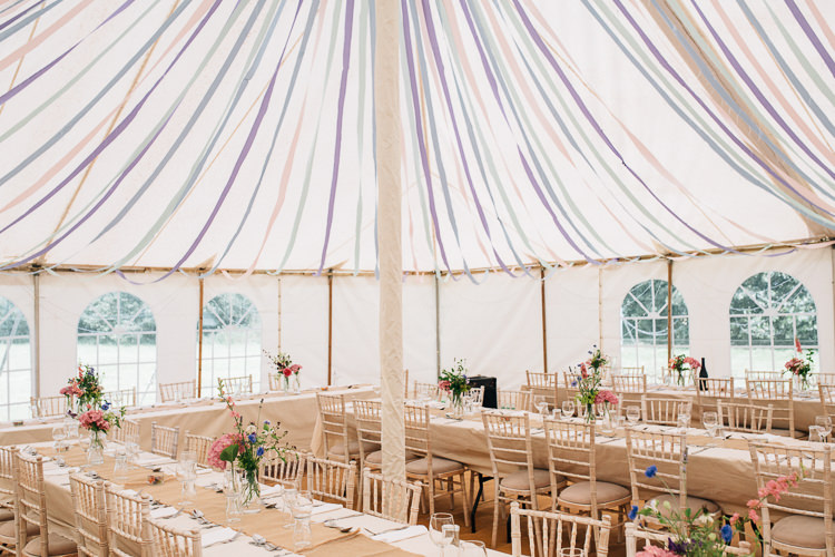 Pastel Decor Ribbons Floral Marquee Summer Wedding http://matildadelvesweddingphotography.com/
