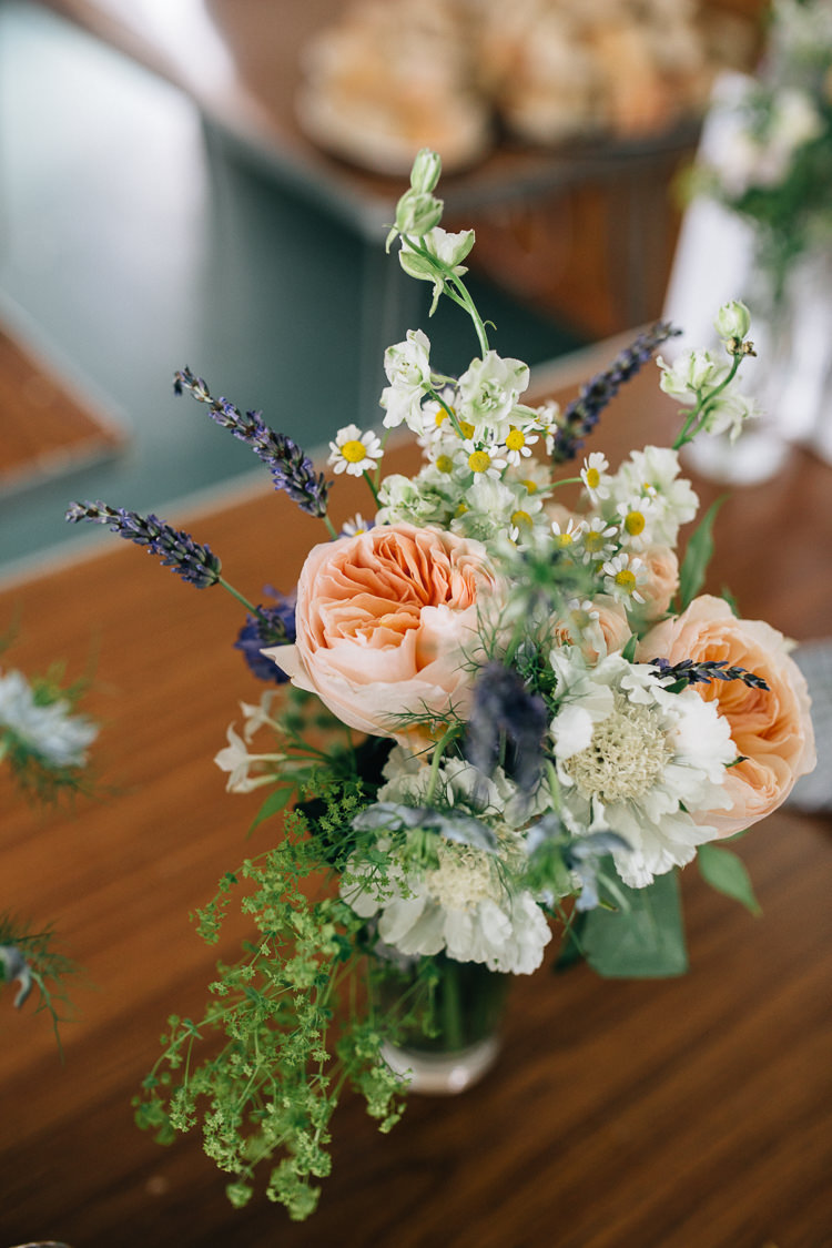 Flowers Rose Peach Daisy Lavender Decor Floral Marquee Summer Wedding http://matildadelvesweddingphotography.com/