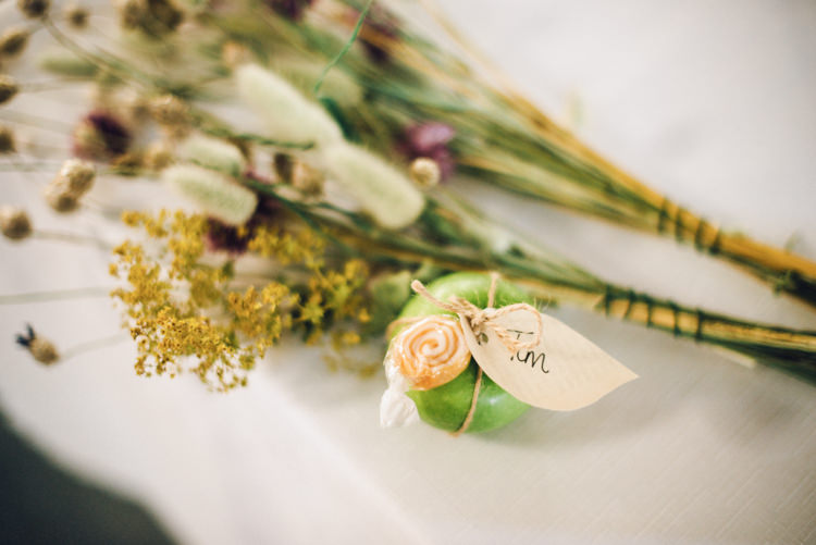 Apple Leaf Place Name Card Setting Rural Rustic Autumn Wedding http://www.saltyseaphotography.com/