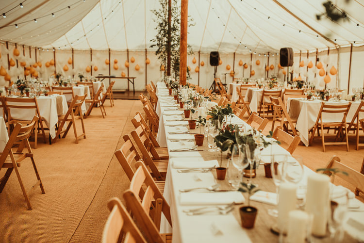 Pole Tent Peach Long Tables Rustic Beautiful Stylish Country Marquee Wedding http://jesssoperphotography.com/