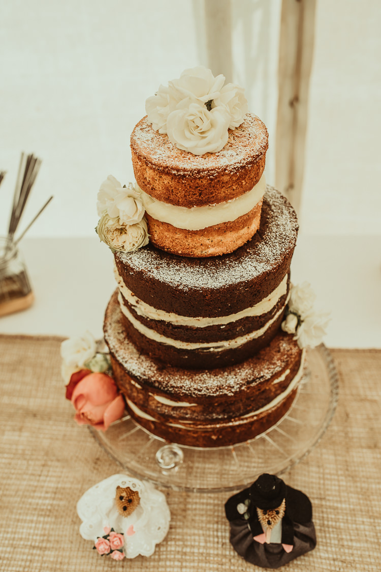 Naked Cake Sponge Victoria Layer Flowers Cream Beautiful Stylish Country Marquee Wedding http://jesssoperphotography.com/