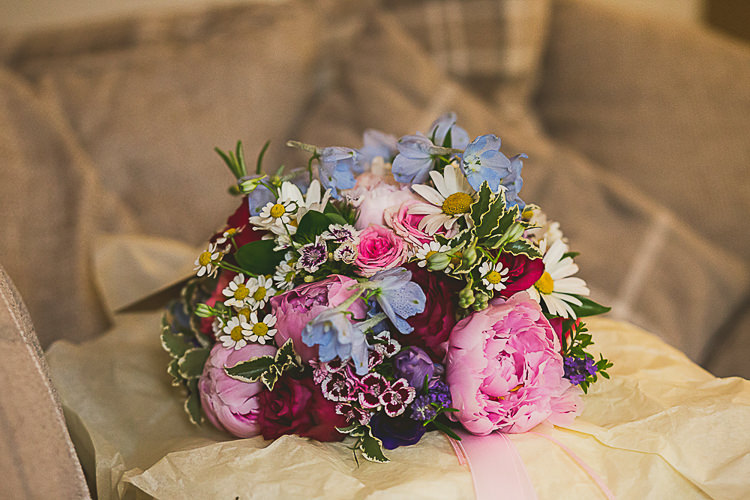 Bouquet Peony Pink Blue Bride Bridal Flowers Colourful Midsummer Night's Dream Party Wedding http://thespringles.com/