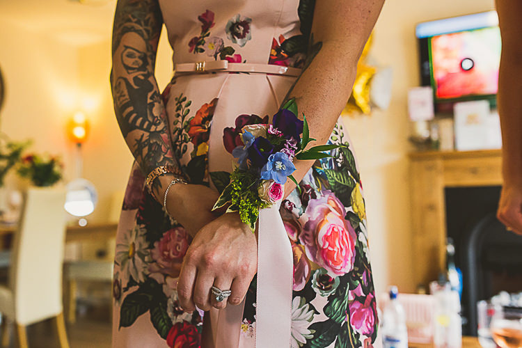 Bridesmaid Wrist Corsage Colourful Midsummer Night's Dream Party Wedding http://thespringles.com/