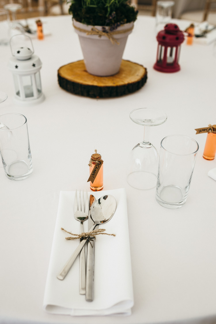 Place Setting Shot Drink Bottle Magical Midsummer Night's Dream Wedding http://www.beatriciphotography.co.uk/