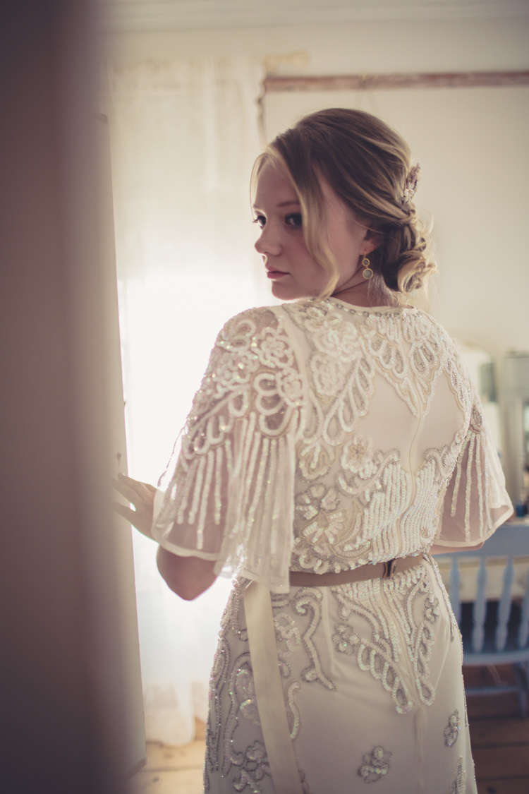 Beaded Sequin Dress Sleeves Gown Bride Bridal ASOS Homespun Festival Village Hall Wedding http://www.himandherweddingphotography.co.uk/