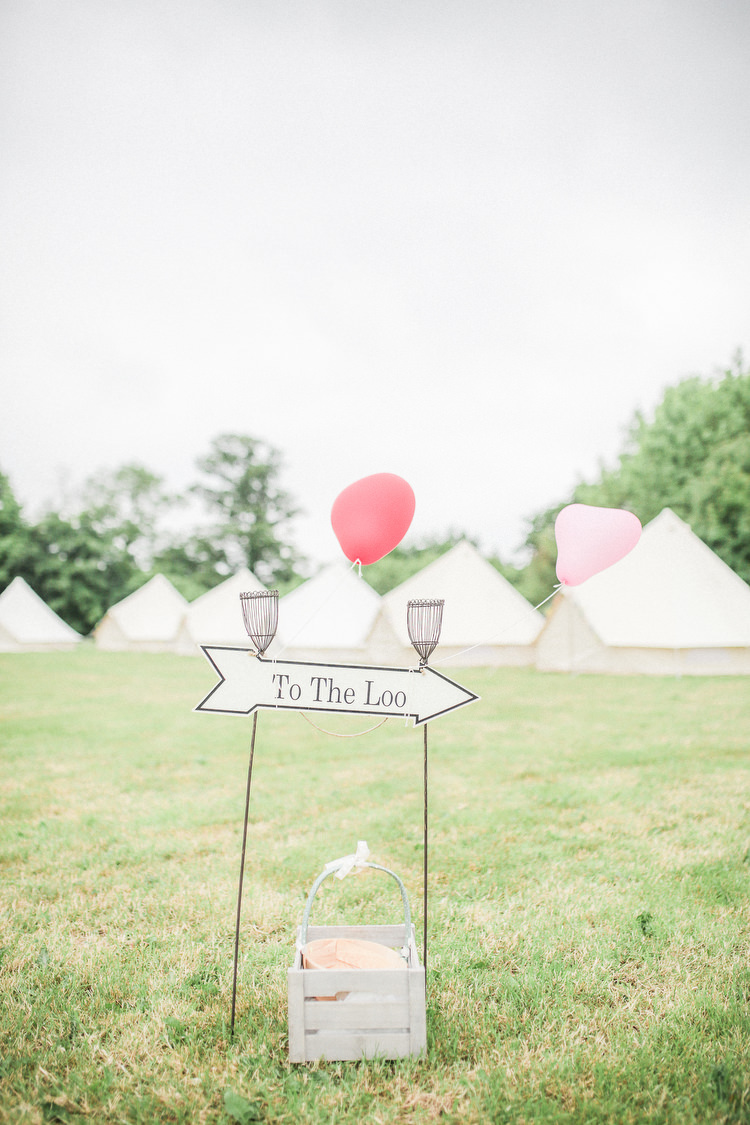 Sign Post Balloons Romantic Pink Summer Glamping Wedding http://helenrussellphotography.co.uk/