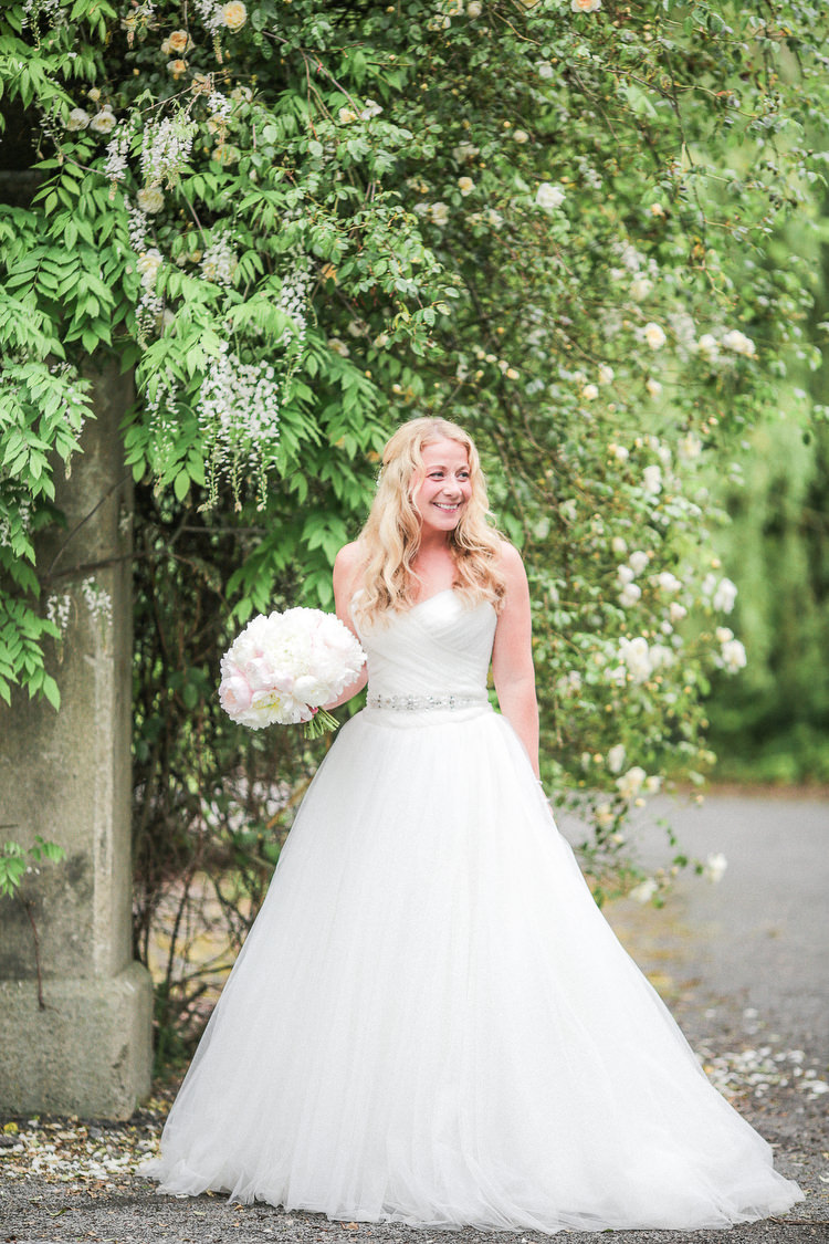 Strapless Sweetheart Dress Gown Bride Bridal Tulle Belt Romantic Pink Summer Glamping Wedding http://helenrussellphotography.co.uk/