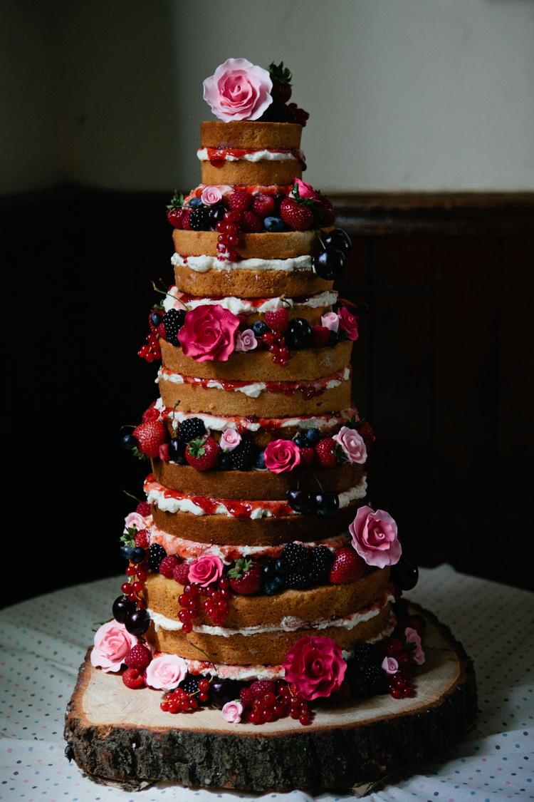 Naked Wedding Cake Berries Cream Matilda Delves