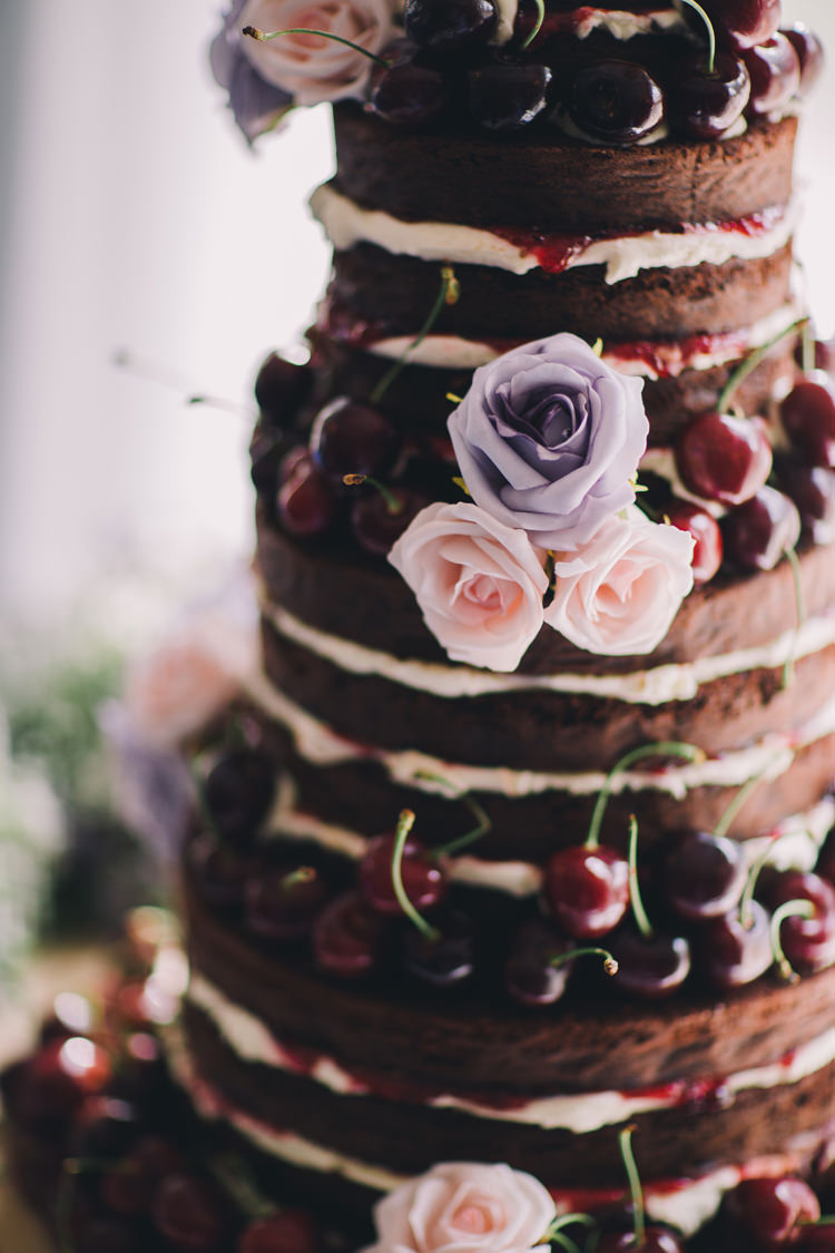 Naked Wedding Cake Idea Chocolate Cherry Jen Marino