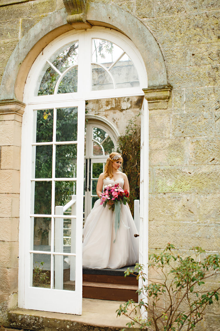 Tulle Blush Gown Bride Bridal Dress Opulent Rich Tipi Wedding Ideas http://hbaphotography.com/