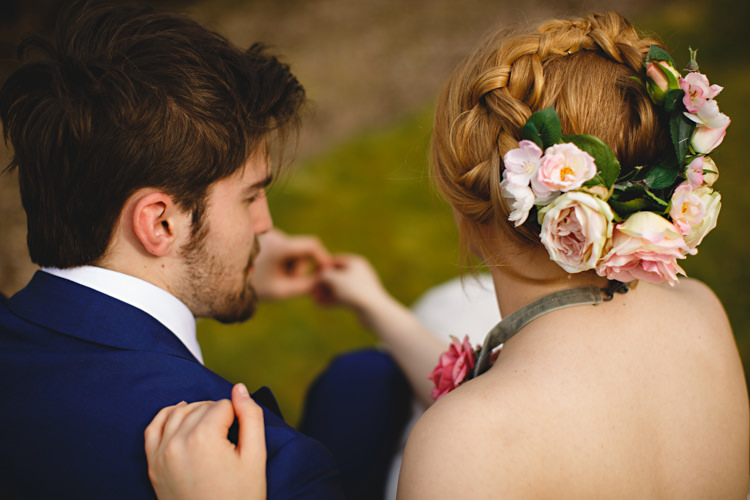 Plait Braid Halo Bride Bridal Flowers Crown Opulent Rich Tipi Wedding Ideas http://hbaphotography.com/