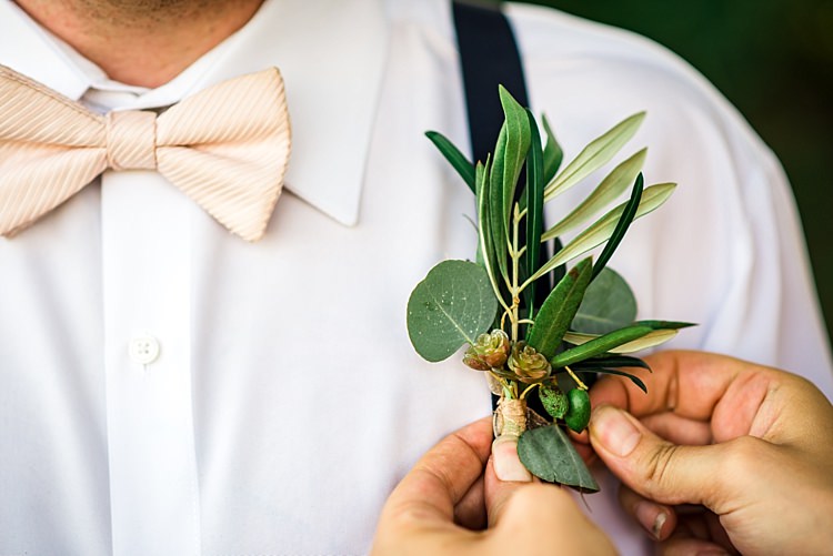 Groom Cream Bow Tie Navy Suspenders Greenery Buttonhole Leaves Ethereal Boho Wedding Ideas http://perfectcapturephoto.com/