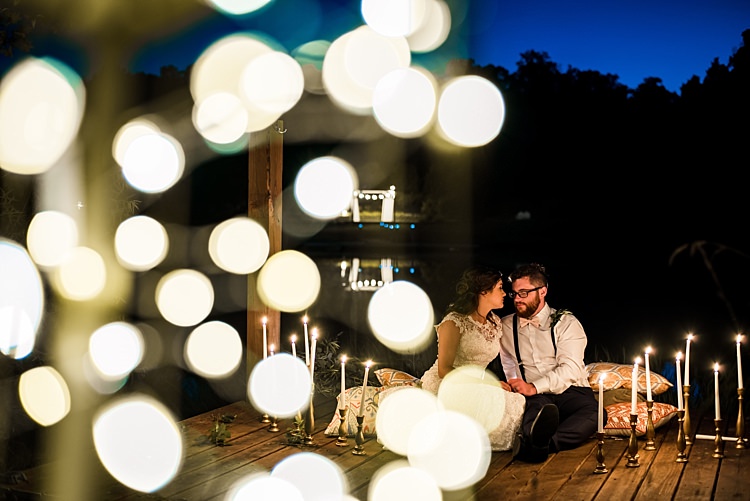 Bride Groom Candle Sticks Fairy Lights Patterned Cushions Ethereal Boho Wedding Ideas http://perfectcapturephoto.com/