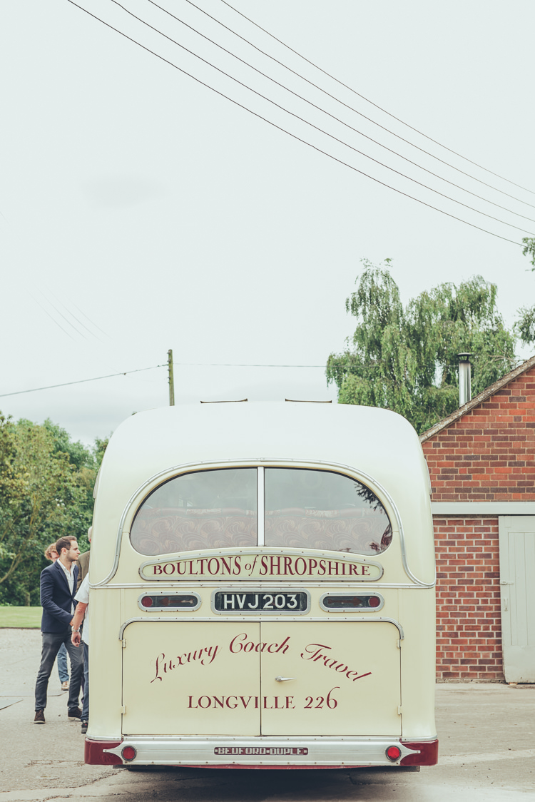 Vintage Bus Rustic Home Made Country Barn Wedding http://lisahowardphotography.co.uk/
