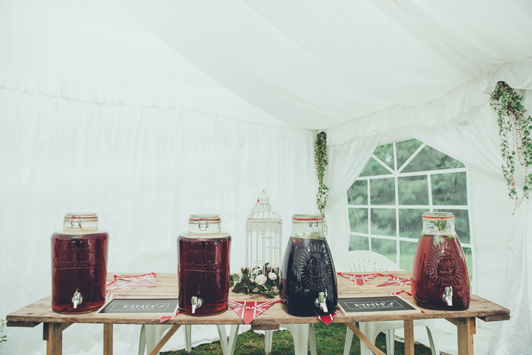 Drink Dispensers Bar Station Rustic Home Made Country Barn Wedding http://lisahowardphotography.co.uk/