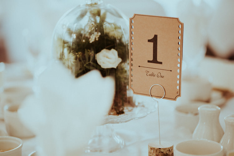 Bell Jar Flowers Kraft Brown Paper Table Numbers Enchanted Forest Natural Wedding http://photo.shuttergoclick.com/