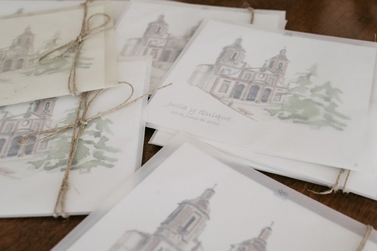 Wedding Booklets Drawing String Bow Romantic Bohemian Spain Wedding http://saralobla.com/