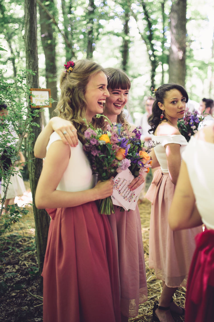 Bridesmaids Skirts Flowers Hand Crafted Vintage Woodland Wedding http://www.jennawoodward.com/