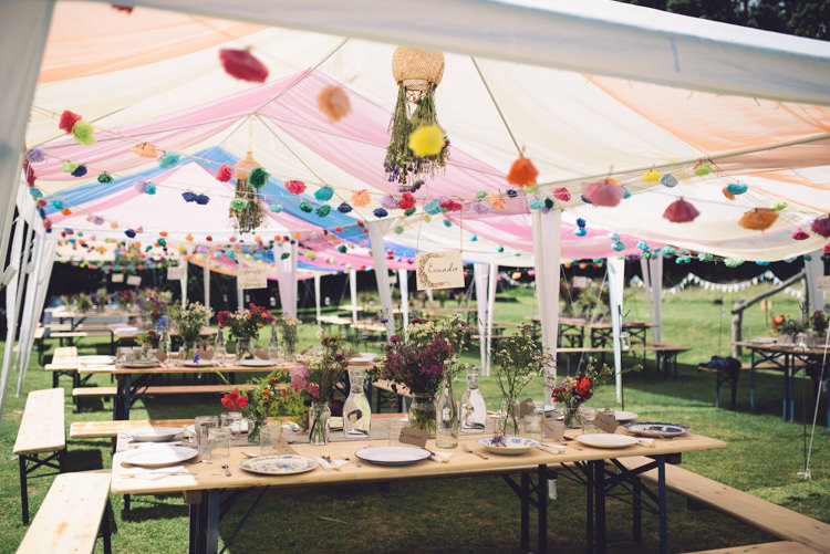 Marquee Gazebo Fabric Flowers Paper Hand Crafted Vintage Woodland Wedding http://www.jennawoodward.com/