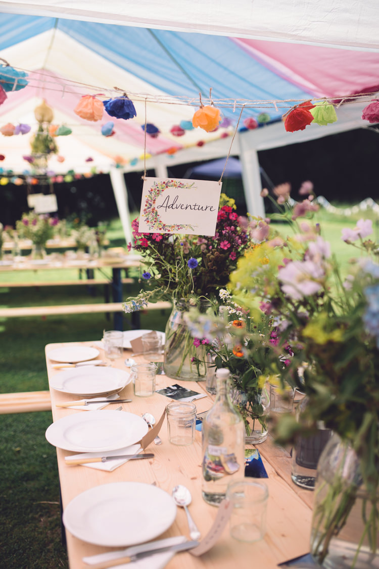 Flowers Jars Marquee Gazebo Hand Crafted Vintage Woodland Wedding http://www.jennawoodward.com/