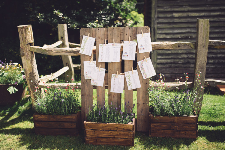 Wooden Pallet Table Chart Seating Plan Hand Crafted Vintage Woodland Wedding http://www.jennawoodward.com/