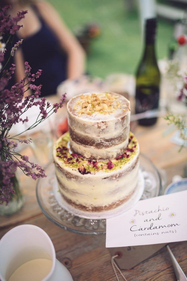 Naked Cake Crumb Icing Hand Crafted Vintage Woodland Wedding http://www.jennawoodward.com/