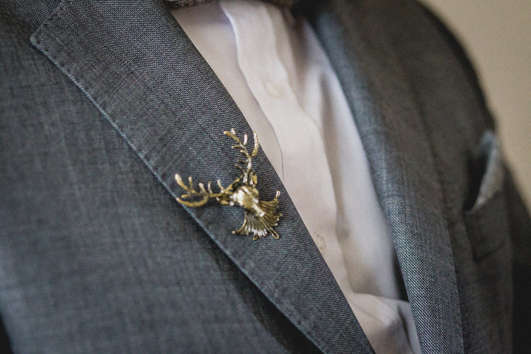 Stag Lapel Pin Groom Pastel Pretty Summer Picnic Wedding http://www.loveluella.co.uk/
